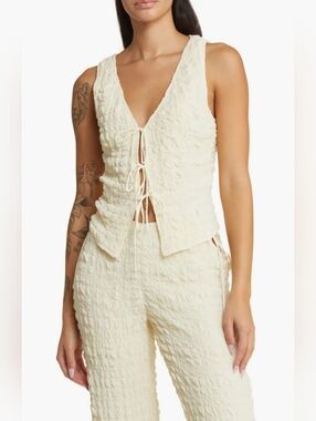 Yellow The Label Tatum Bubble Tie Vest